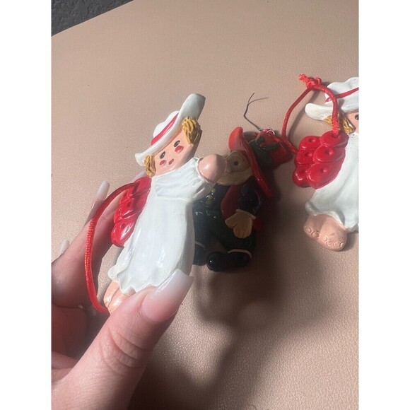 Lot Of 3 Christmas Expressions Ceramic Cowboy Hanging Ornaments Holiday - Picture 6 of 9